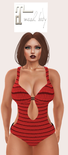 Second Life Marketplace Chele s Sexy Red Stripes One Piece 